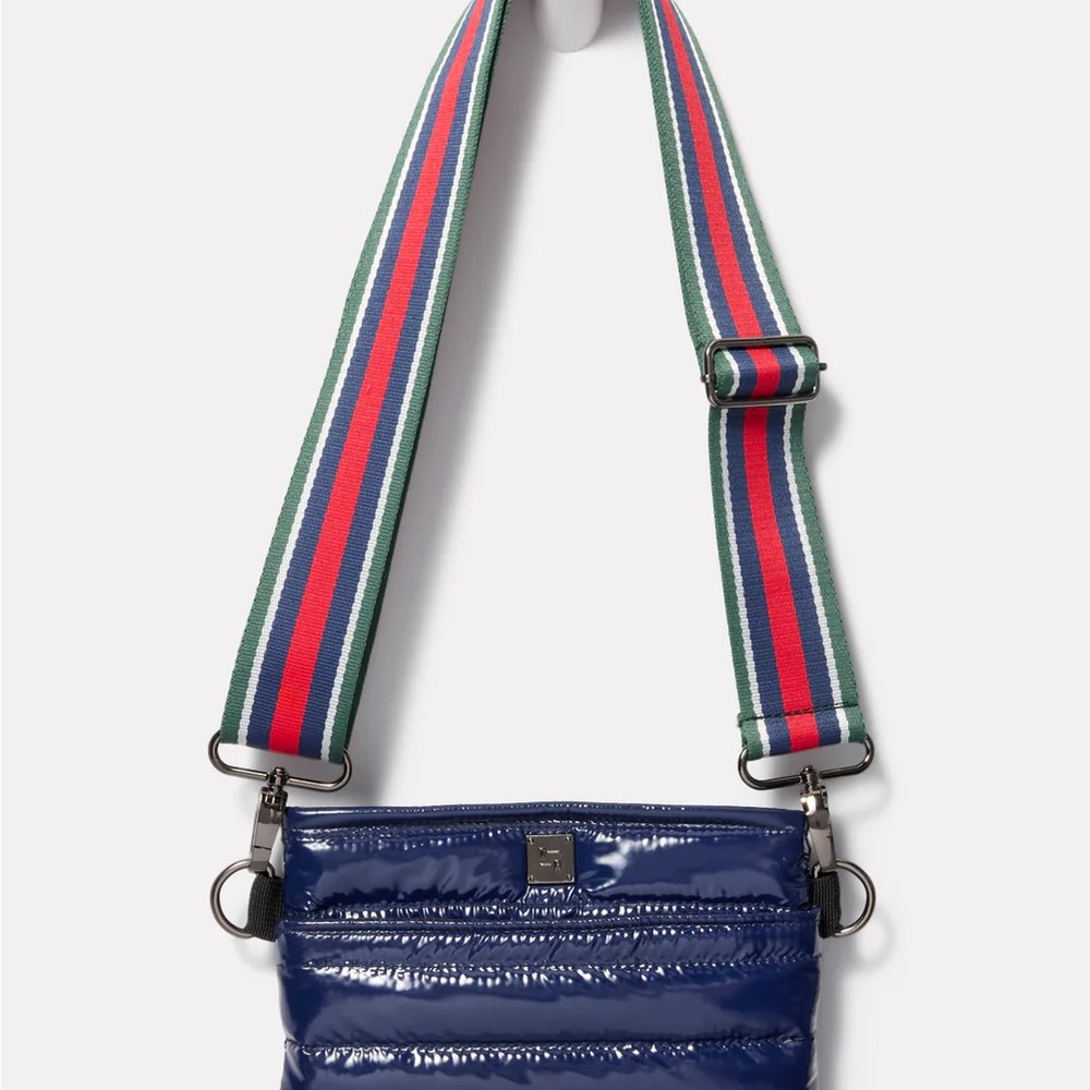 THINK ROYLN Navy Messenger Bag with Striped Strap